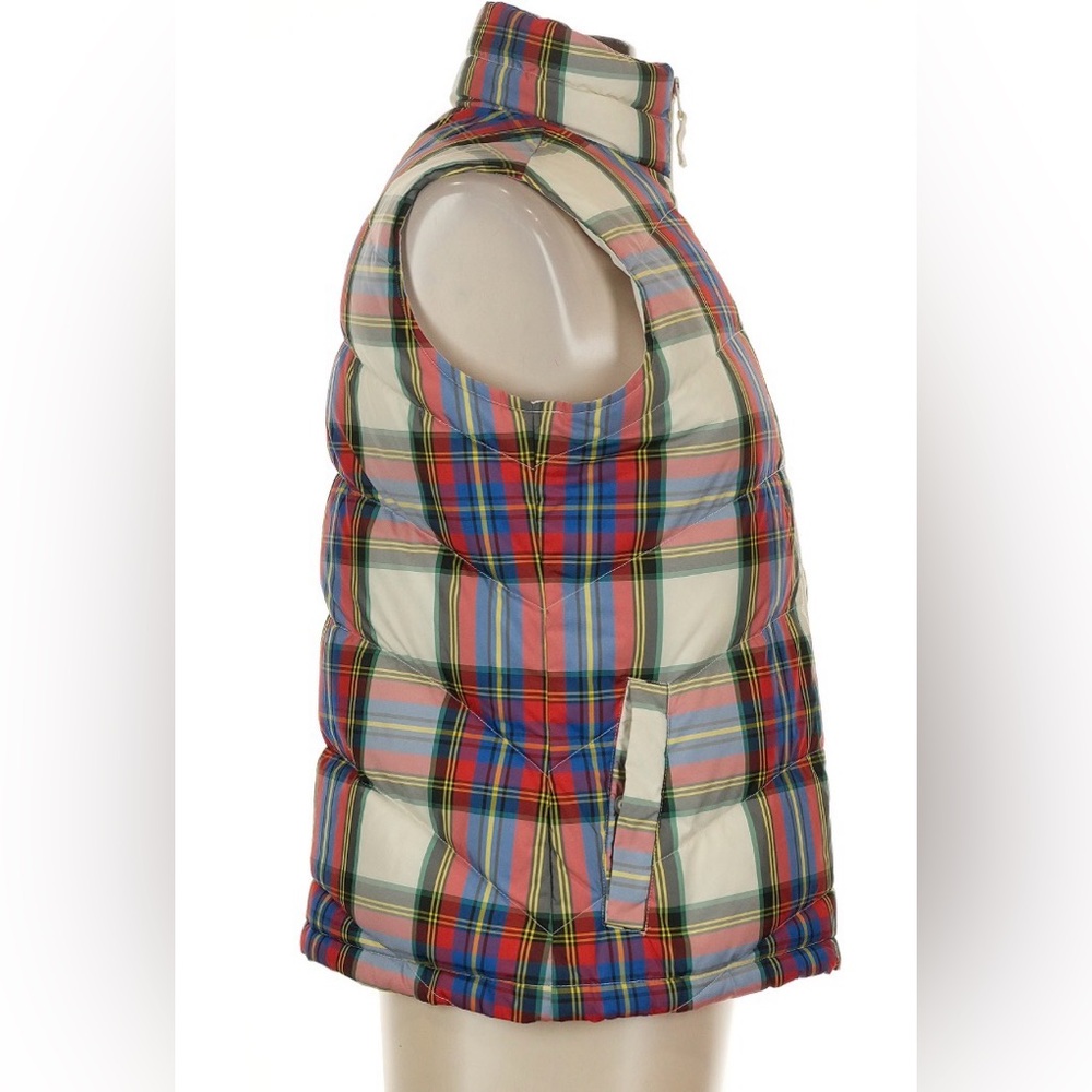 Lands End Womens Plaid Multicolor Zip Down Fill Quilted Puffer Vest Size M/Tall - Picture 2 of 7
